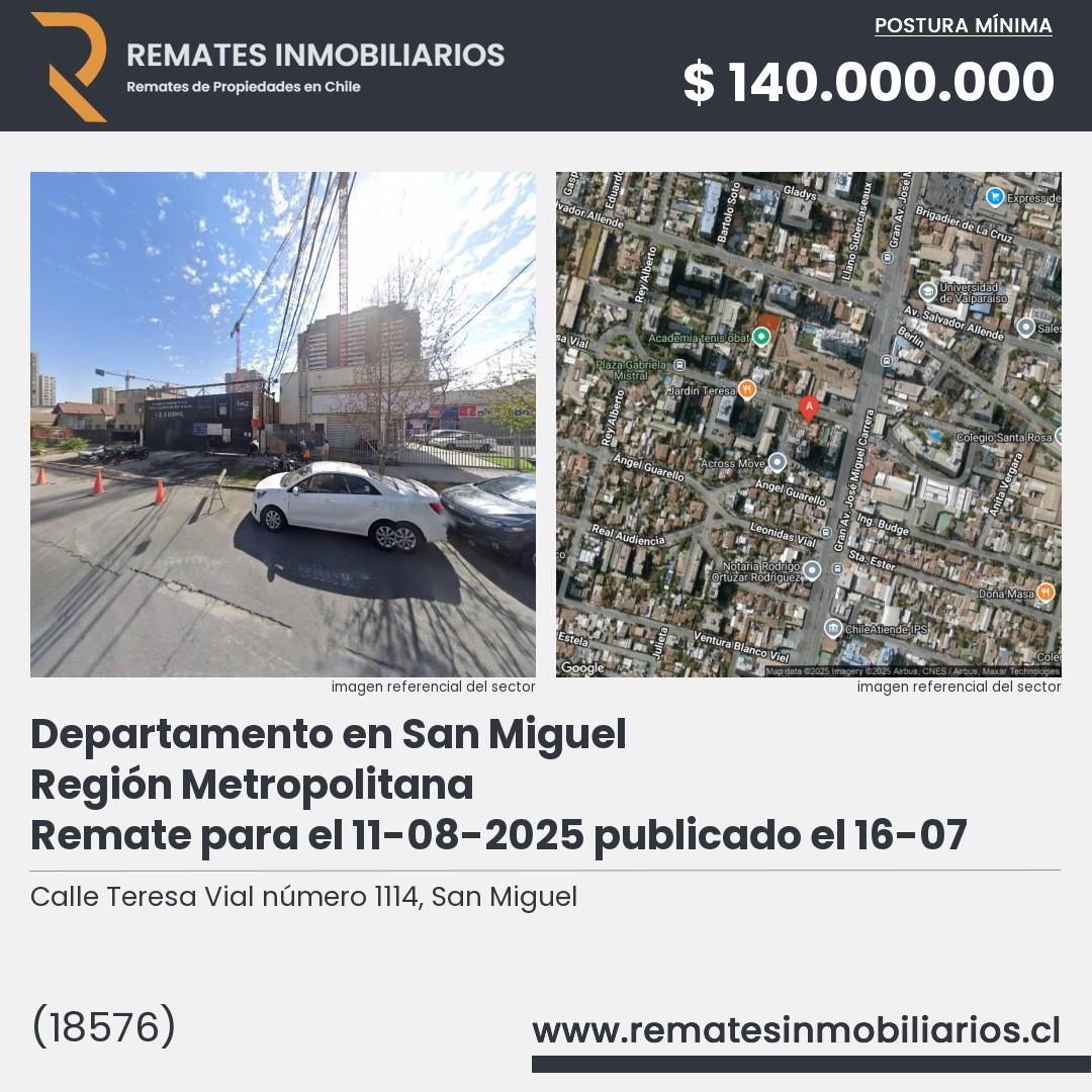 Imagen ficha Calle Teresa Vial número 1114, San Miguel