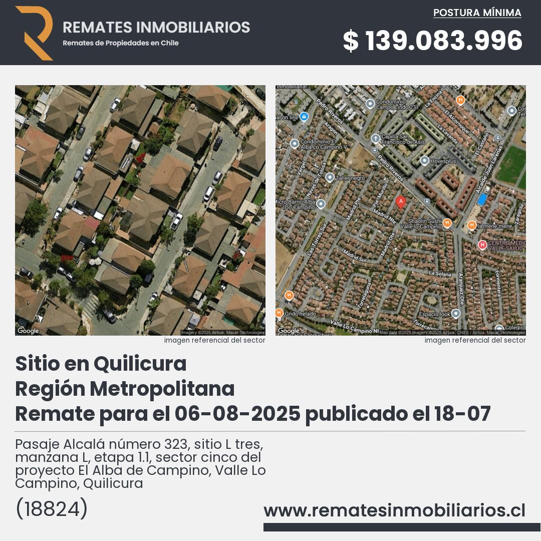 Imagen ficha Pasaje Alcalá número 323, sitio L tres, manzana L, etapa 1.1, sector cinco del proyecto El Alba de Campino, Valle Lo Campino, Quilicura