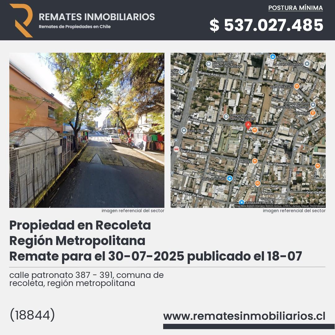 Imagen ficha calle patronato 387 - 391, comuna de recoleta, región metropolitana