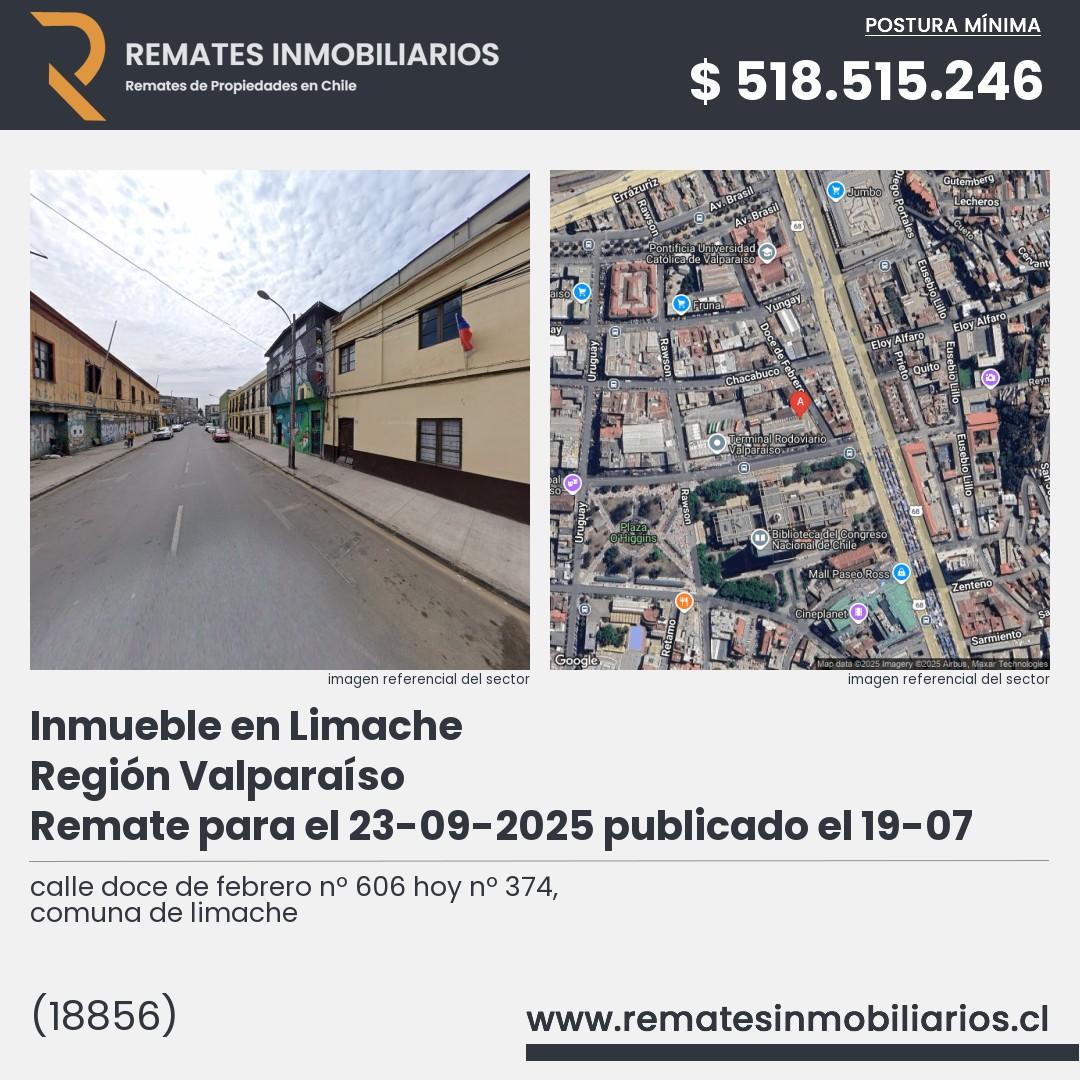 Imagen ficha calle doce de febrero nº 606 hoy nº 374, comuna de limache