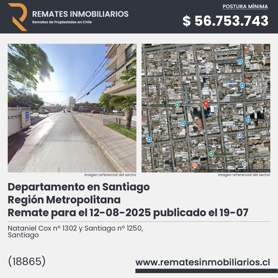 Imagen ficha Nataniel Cox nº 1302 y Santiago nº 1250, Santiago