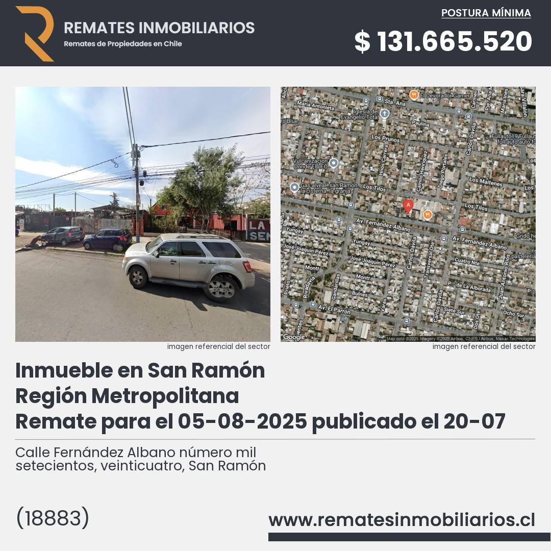 Imagen ficha Calle Fernández Albano número mil setecientos, veinticuatro, San Ramón