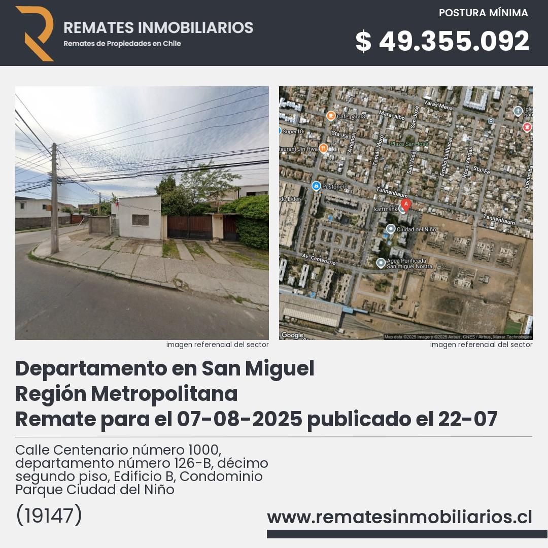 Imagen ficha Calle Centenario número 1000, departamento número 126-B, décimo segundo piso, Edificio B, Condominio Parque Ciudad del Niño