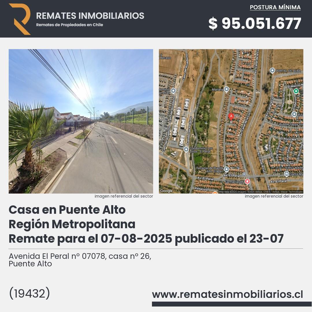 Imagen ficha Avenida El Peral nº 07078, casa nº 26, Puente Alto