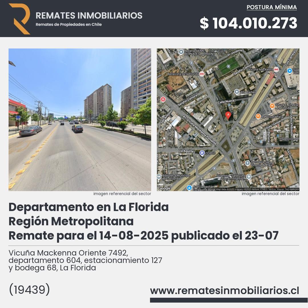 Imagen ficha Vicuña Mackenna Oriente 7492, departamento 604, estacionamiento 127 y bodega 68, La Florida