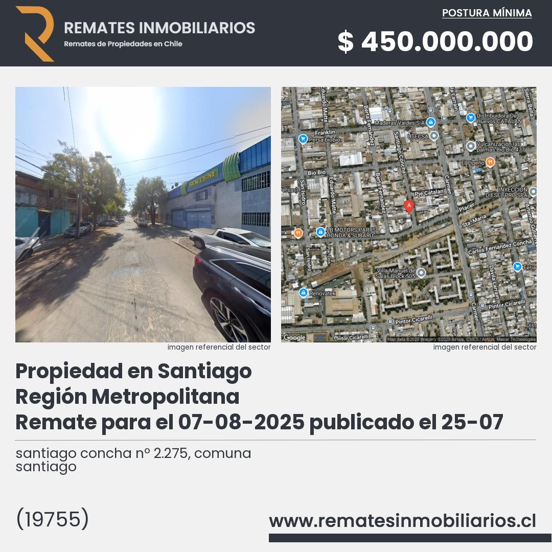 Imagen ficha santiago concha nº 2.275, comuna santiago