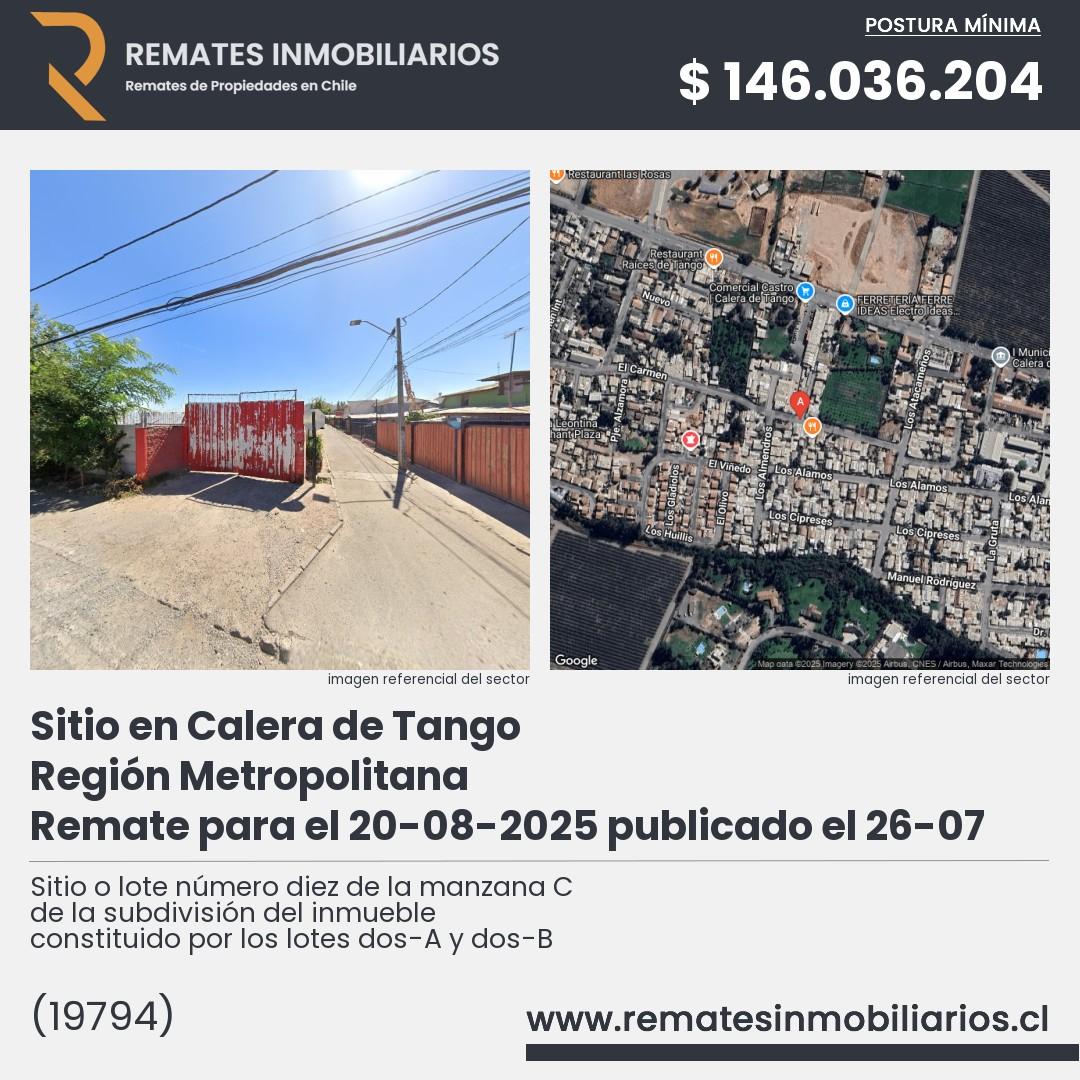 Imagen ficha Sitio o lote número diez de la manzana C de la subdivisión del inmueble constituido por los lotes dos-A y dos-B