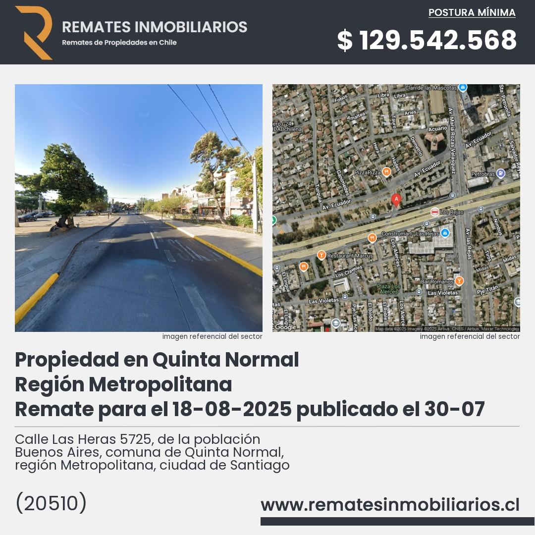 Imagen ficha Calle Las Heras 5725, de la población Buenos Aires, comuna de Quinta Normal, región Metropolitana, ciudad de Santiago