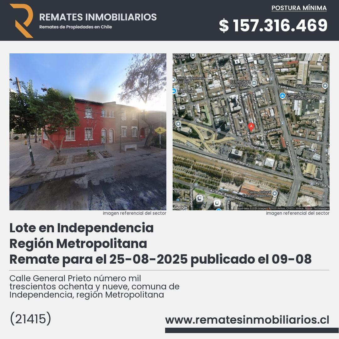 Imagen ficha Calle General Prieto número mil trescientos ochenta y nueve, comuna de Independencia, región Metropolitana