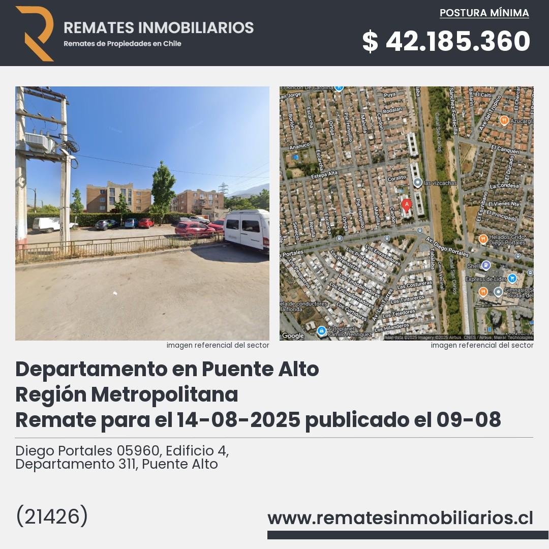 Imagen ficha Diego Portales 05960, Edificio 4, Departamento 311, Puente Alto