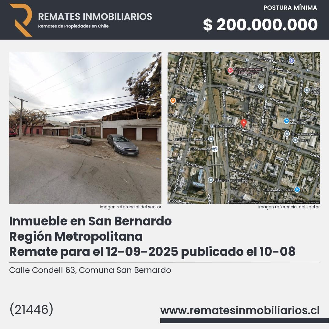 Imagen ficha Calle Condell 63, Comuna San Bernardo