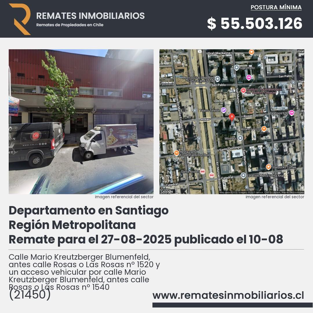 Imagen ficha Calle Mario Kreutzberger Blumenfeld, antes calle Rosas o Las Rosas nº 1520 y un acceso vehicular por calle Mario Kreutzberger Blumenfeld, antes calle Rosas o Las Rosas nº 1540