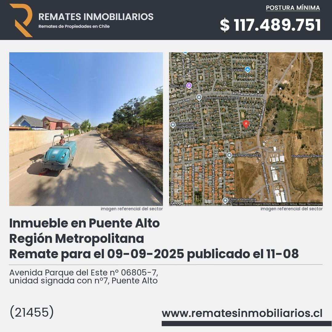 Imagen ficha Avenida Parque del Este nº 06805-7, unidad signada con nº7, Puente Alto