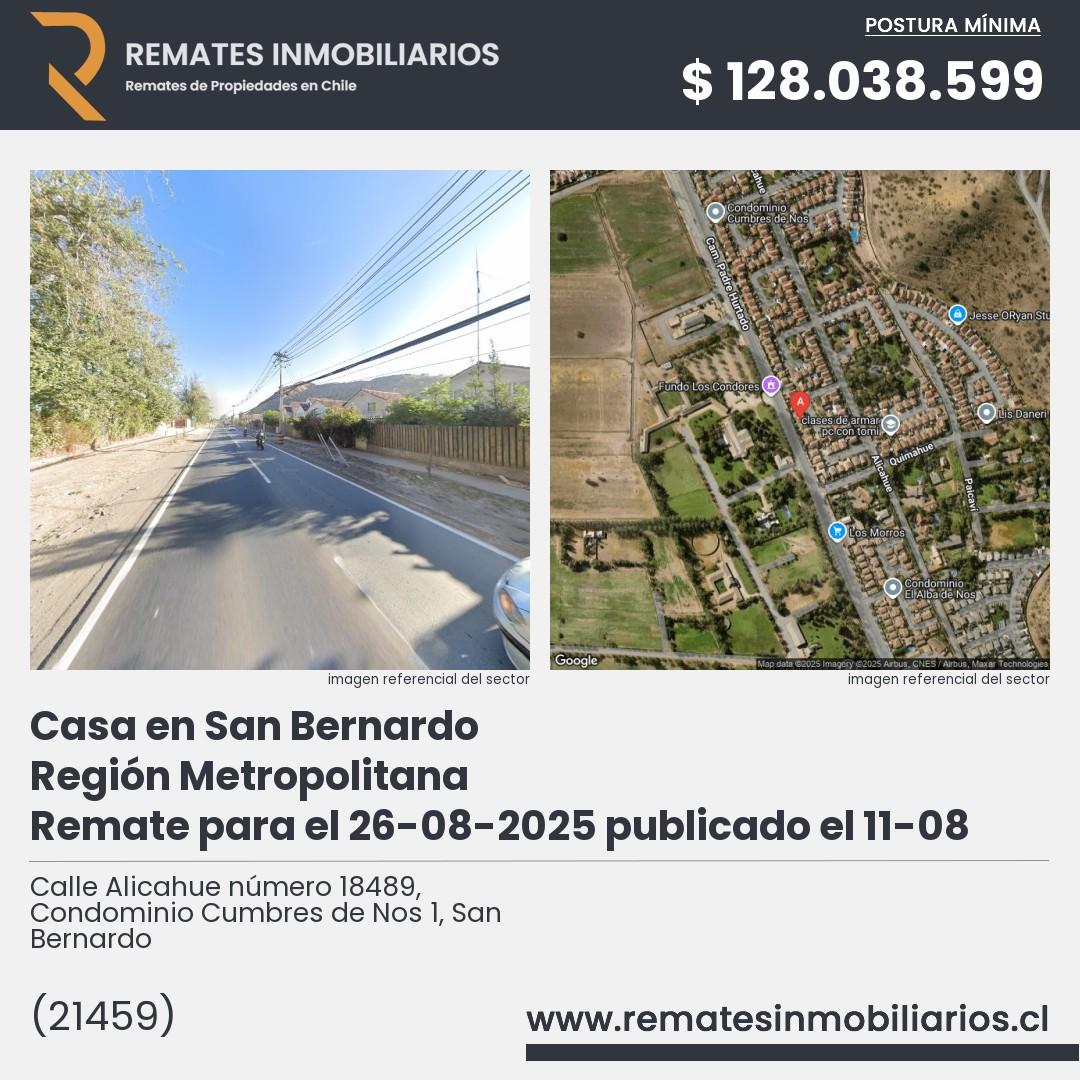 Imagen ficha Calle Alicahue número 18489, Condominio Cumbres de Nos 1, San Bernardo