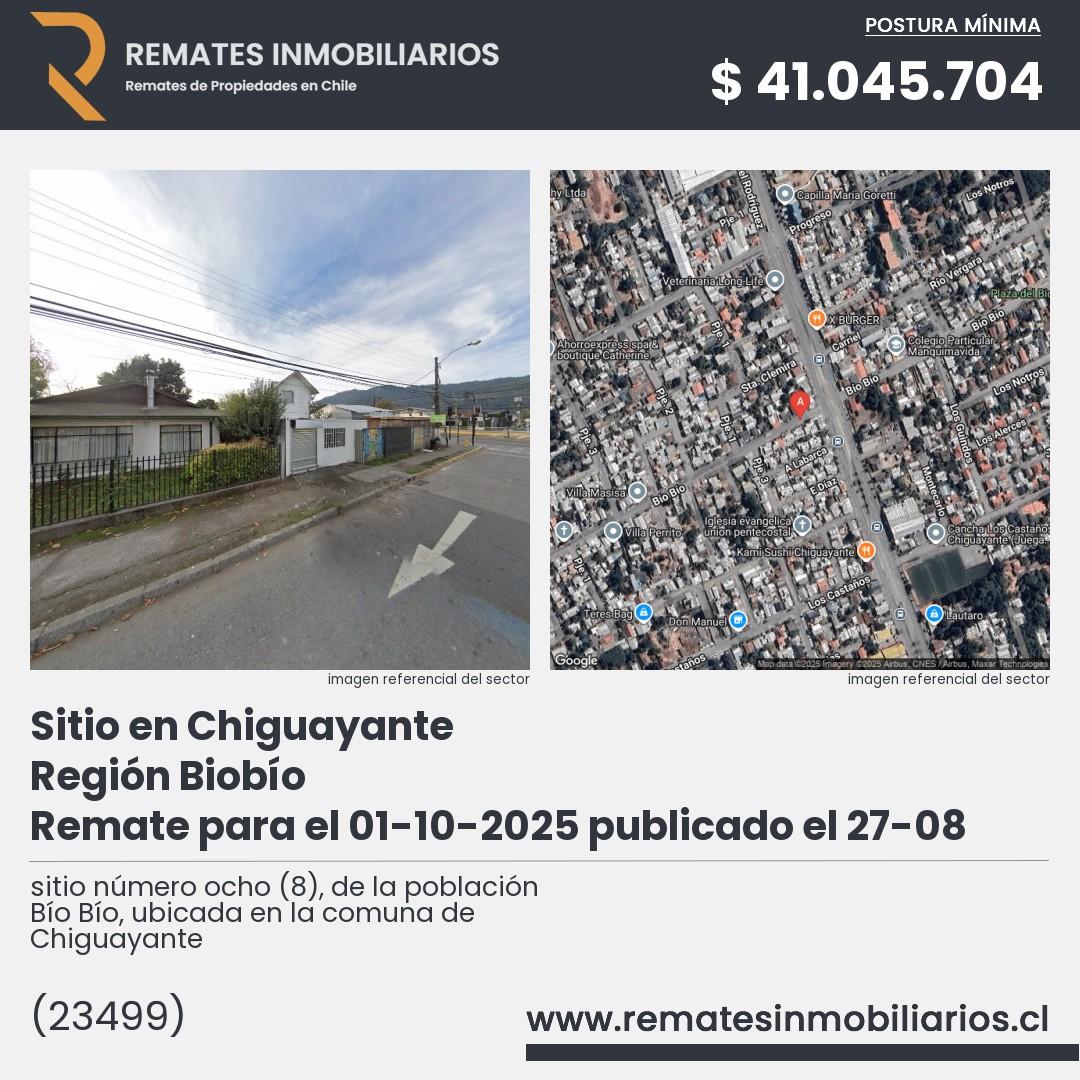 Imagen ficha sitio número ocho (8), de la población Bío Bío, ubicada en la comuna de Chiguayante