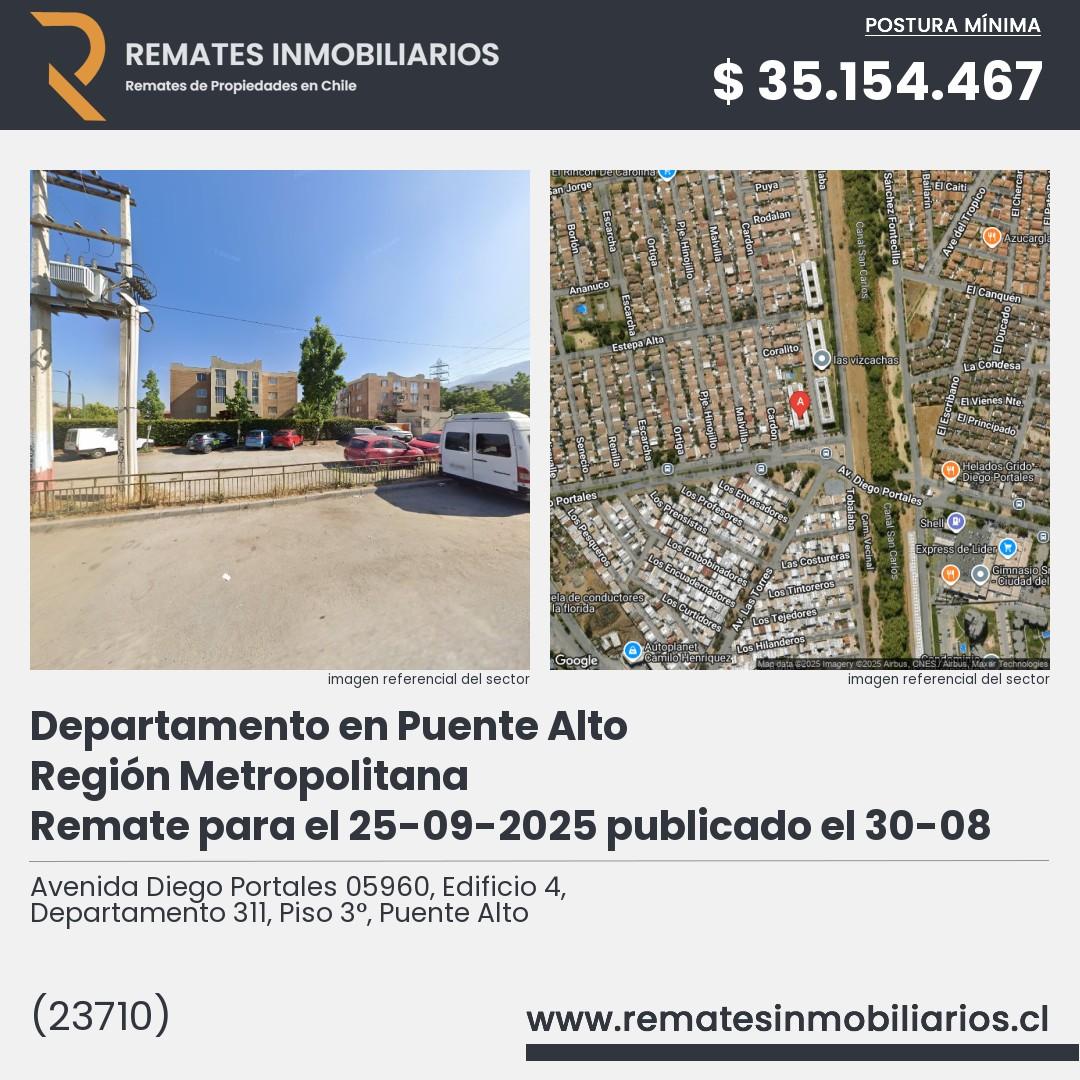 Imagen ficha Avenida Diego Portales 05960, Edificio 4, Departamento 311, Piso 3°, Puente Alto