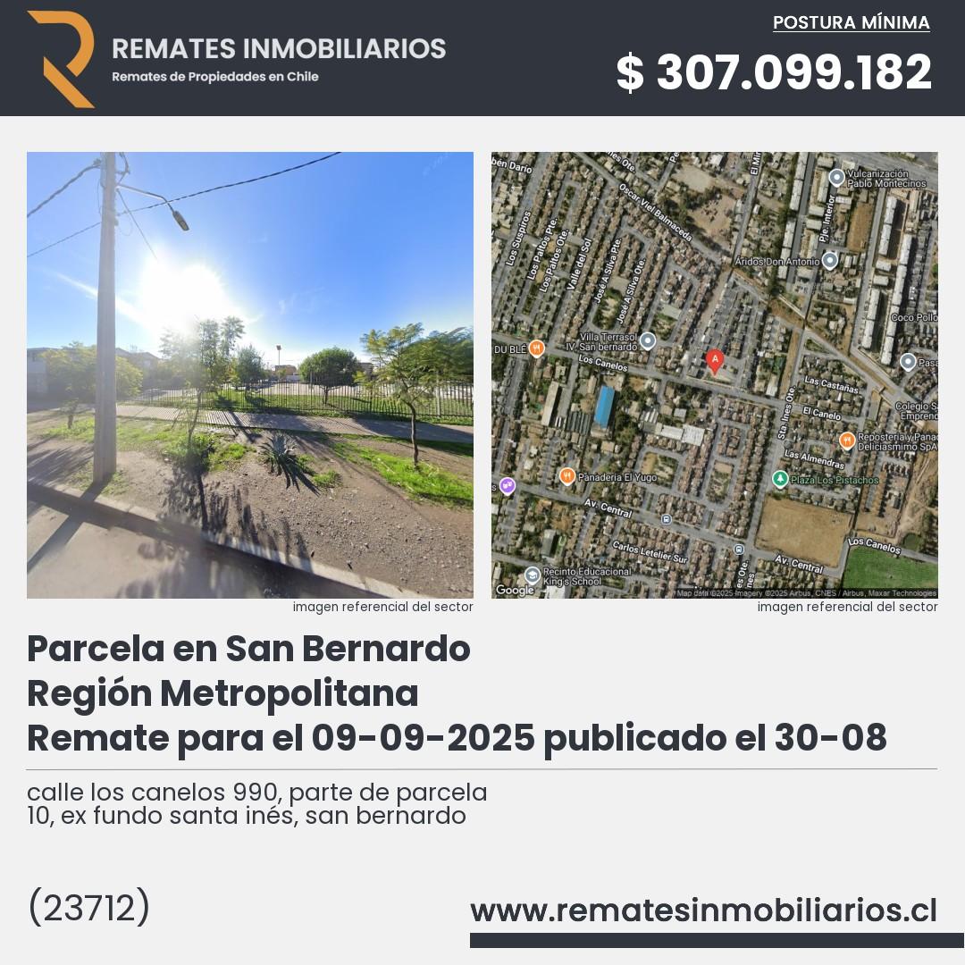 Imagen ficha calle los canelos 990, parte de parcela 10, ex fundo santa inés, san bernardo
