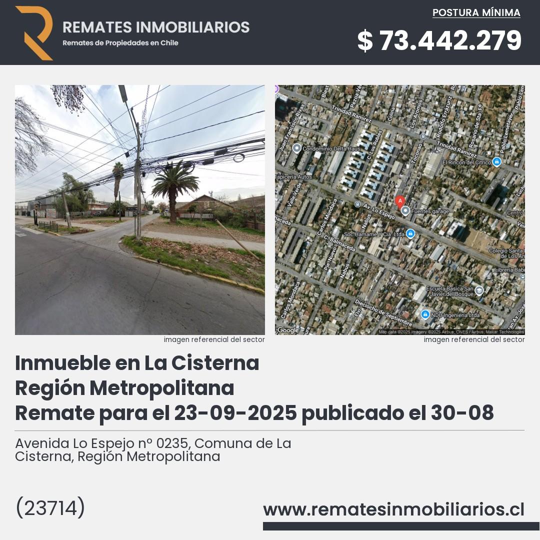 Imagen ficha Avenida Lo Espejo nº 0235, Comuna de La Cisterna, Región Metropolitana