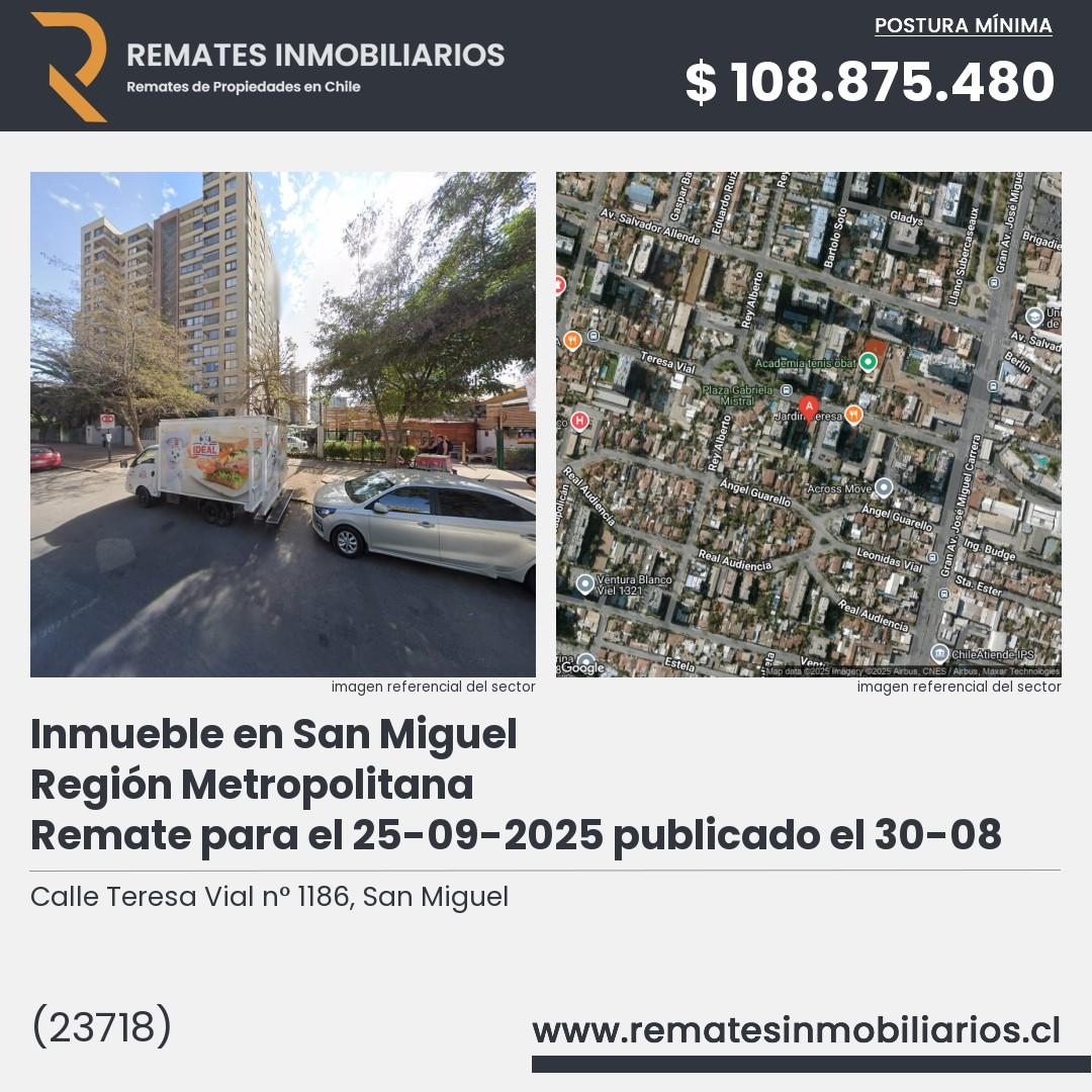 Imagen ficha Calle Teresa Vial n° 1186, San Miguel