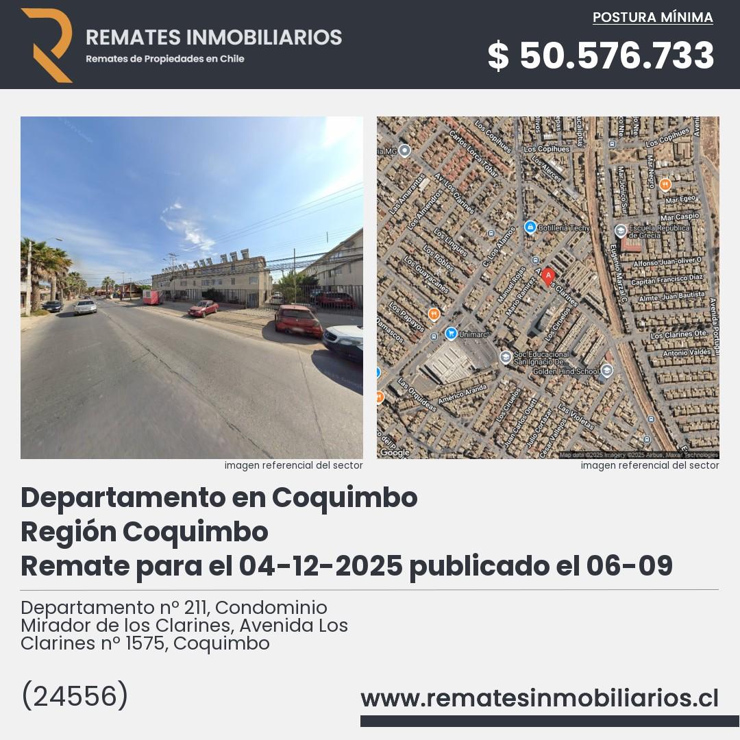 Imagen ficha Departamento nº 211, Condominio Mirador de los Clarines, Avenida Los Clarines nº 1575, Coquimbo