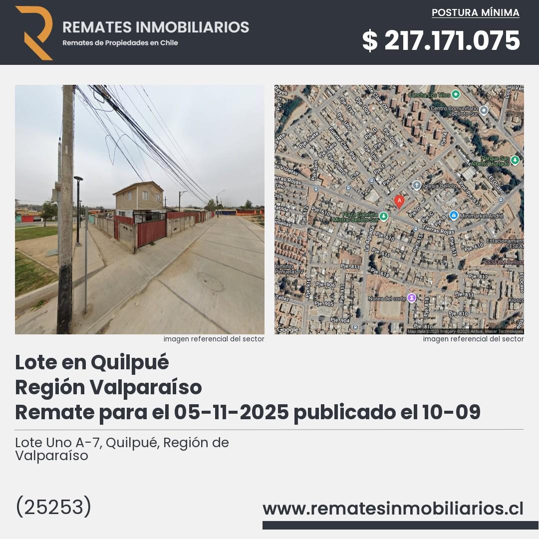 Imagen ficha Lote Uno A-7, Quilpué, Región de Valparaíso