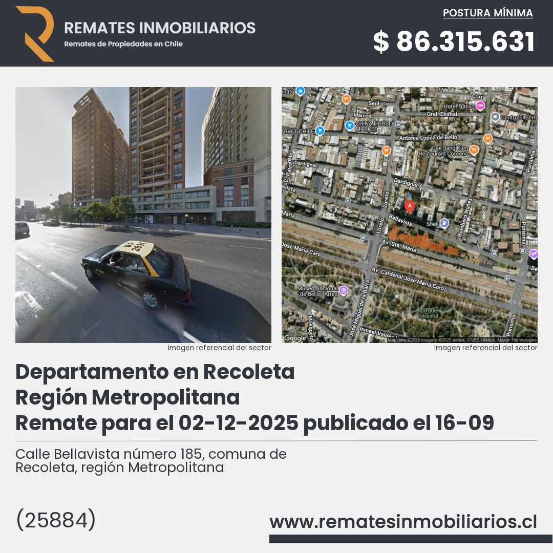 Imagen ficha Calle Bellavista número 185, comuna de Recoleta, región Metropolitana