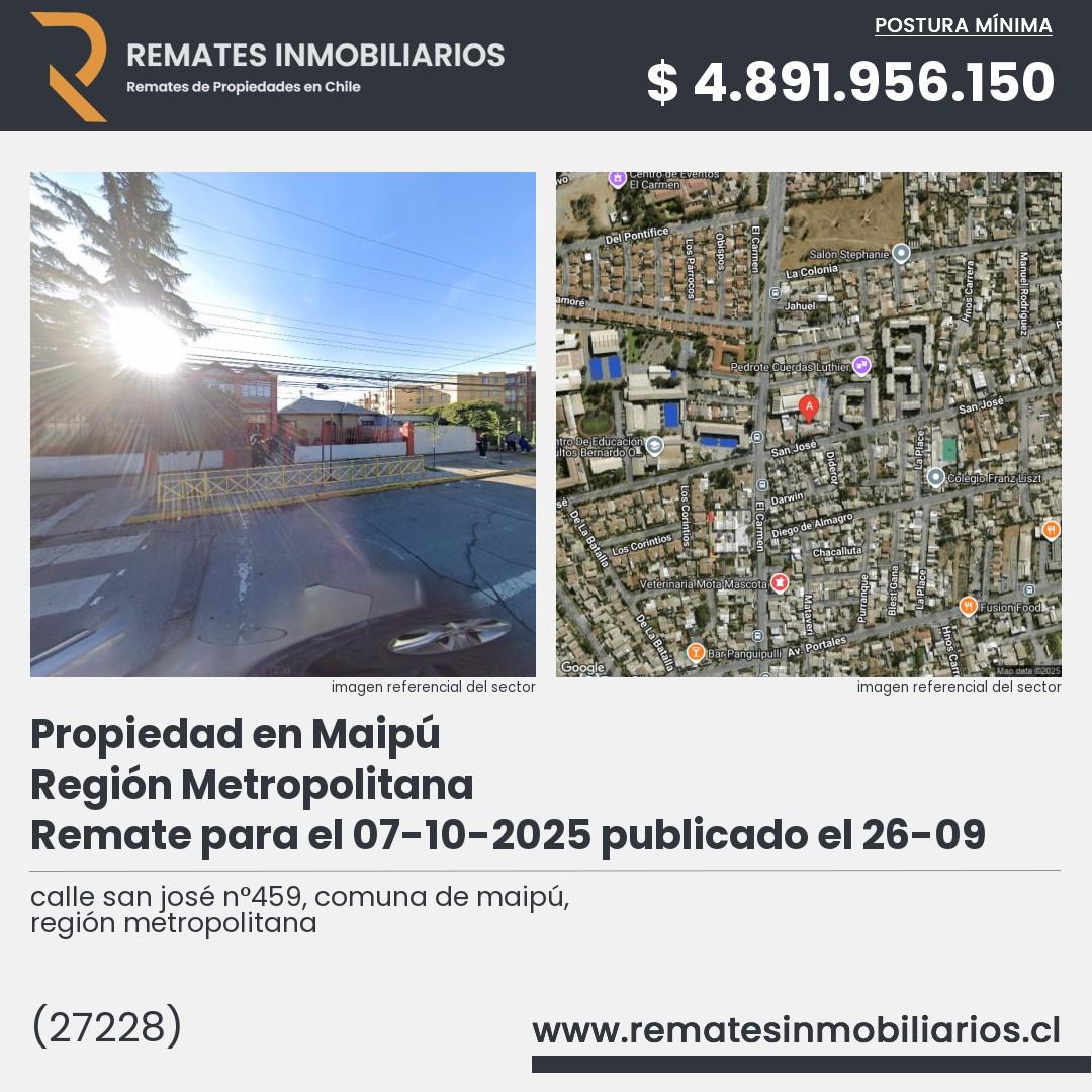 Imagen ficha calle san josé n°459, comuna de maipú, región metropolitana