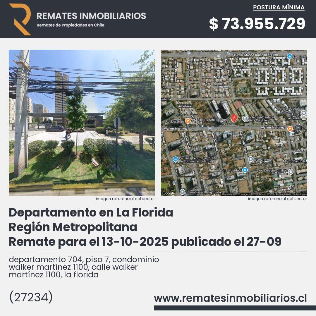 Imagen ficha departamento 704, piso 7, condominio walker martínez 1100, calle walker martínez 1100, la florida