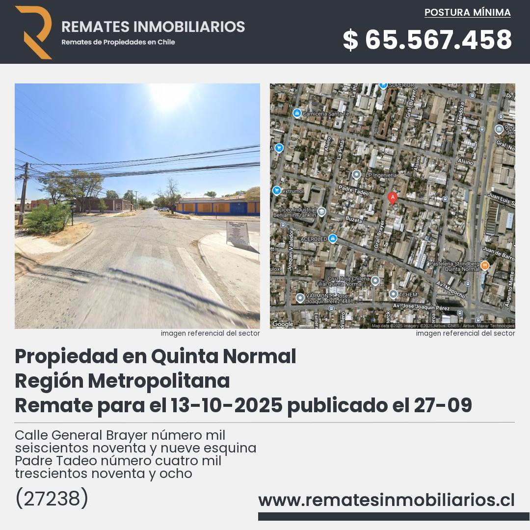 Imagen ficha Calle General Brayer número mil seiscientos noventa y nueve esquina Padre Tadeo número cuatro mil trescientos noventa y ocho
