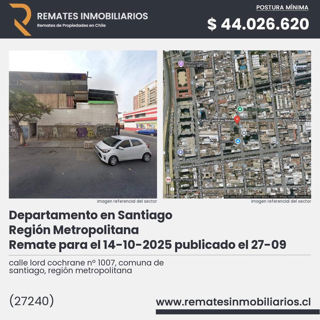 Imagen ficha calle lord cochrane nº 1007, comuna de santiago, región metropolitana