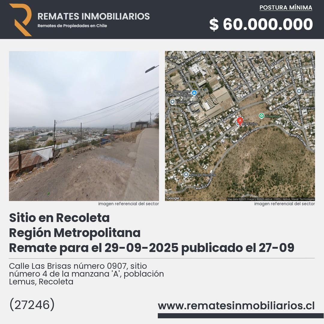 Imagen ficha Calle Las Brisas número 0907, sitio número 4 de la manzana 