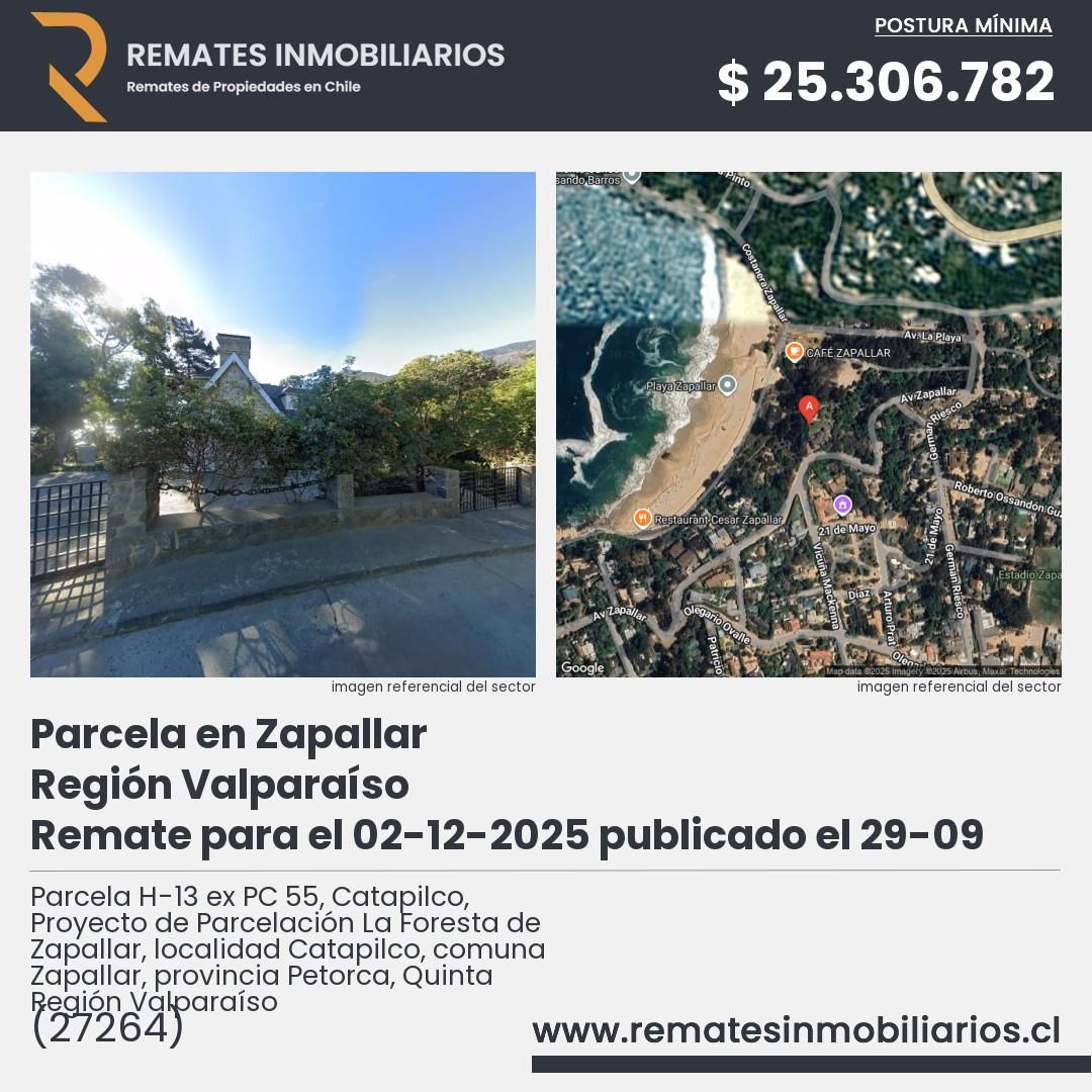 Imagen ficha Parcela H-13 ex PC 55, Catapilco, Proyecto de Parcelación La Foresta de Zapallar, localidad Catapilco, comuna Zapallar, provincia Petorca, Quinta Región Valparaíso