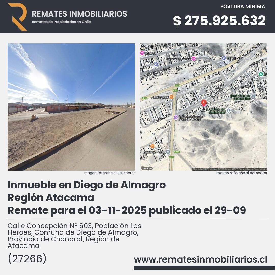 Imagen ficha Calle Concepción Nº 603, Población Los Héroes, Comuna de Diego de Almagro, Provincia de Chañaral, Región de Atacama