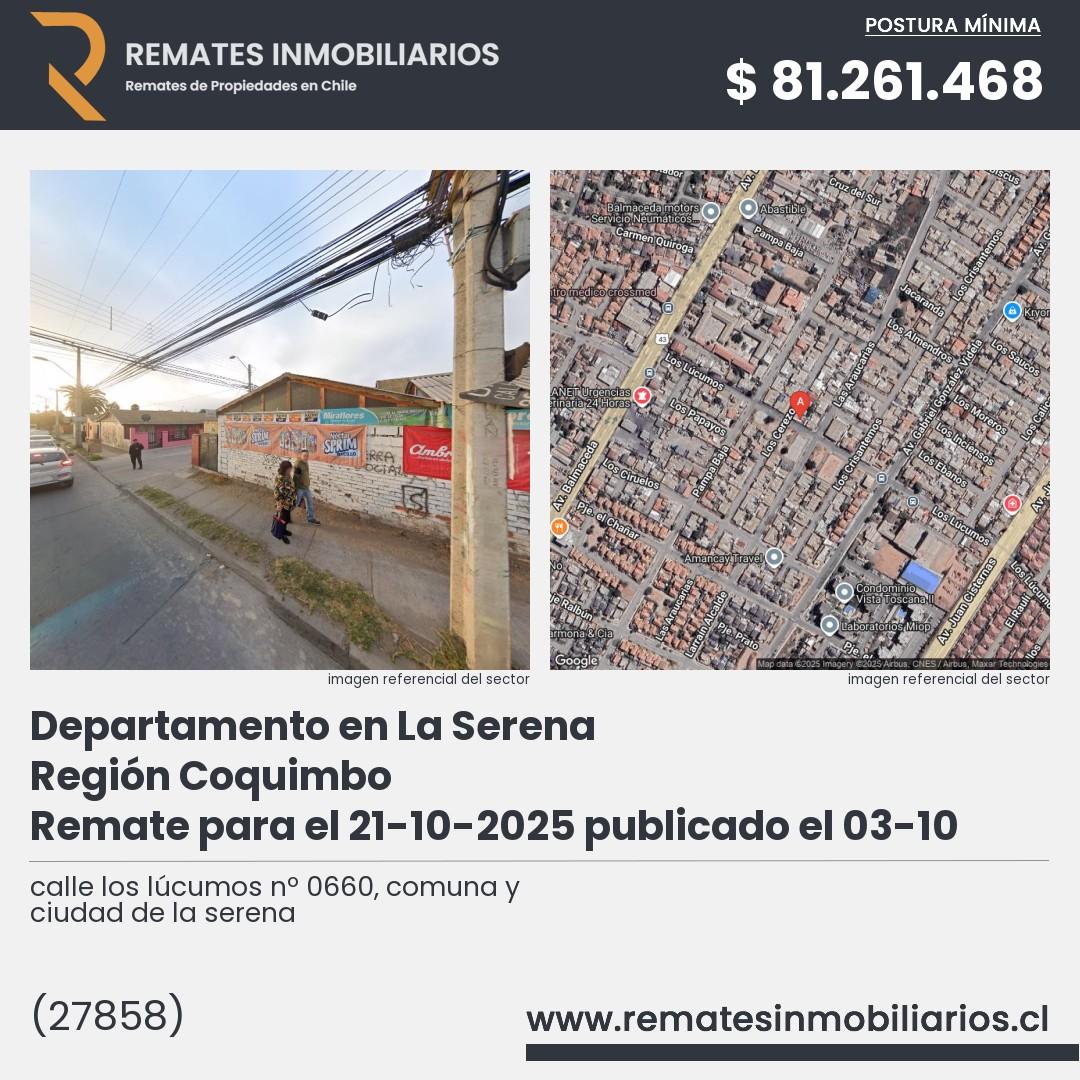 Imagen ficha calle los lúcumos nº 0660, comuna y ciudad de la serena