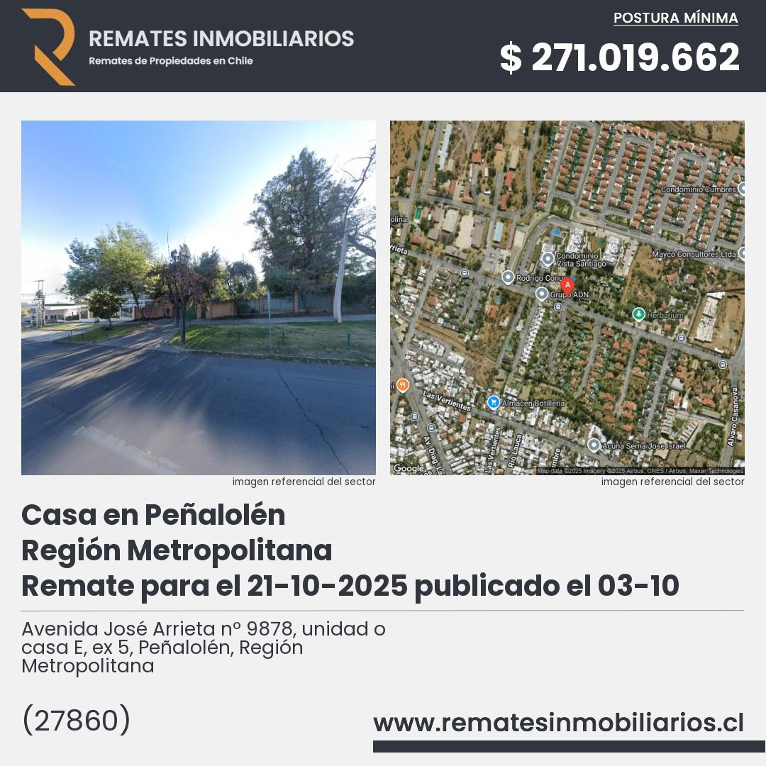 Imagen ficha Avenida José Arrieta nº 9878, unidad o casa E, ex 5, Peñalolén, Región Metropolitana