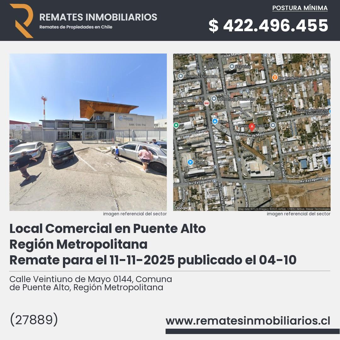 Imagen ficha Calle Veintiuno de Mayo 0144, Comuna de Puente Alto, Región Metropolitana