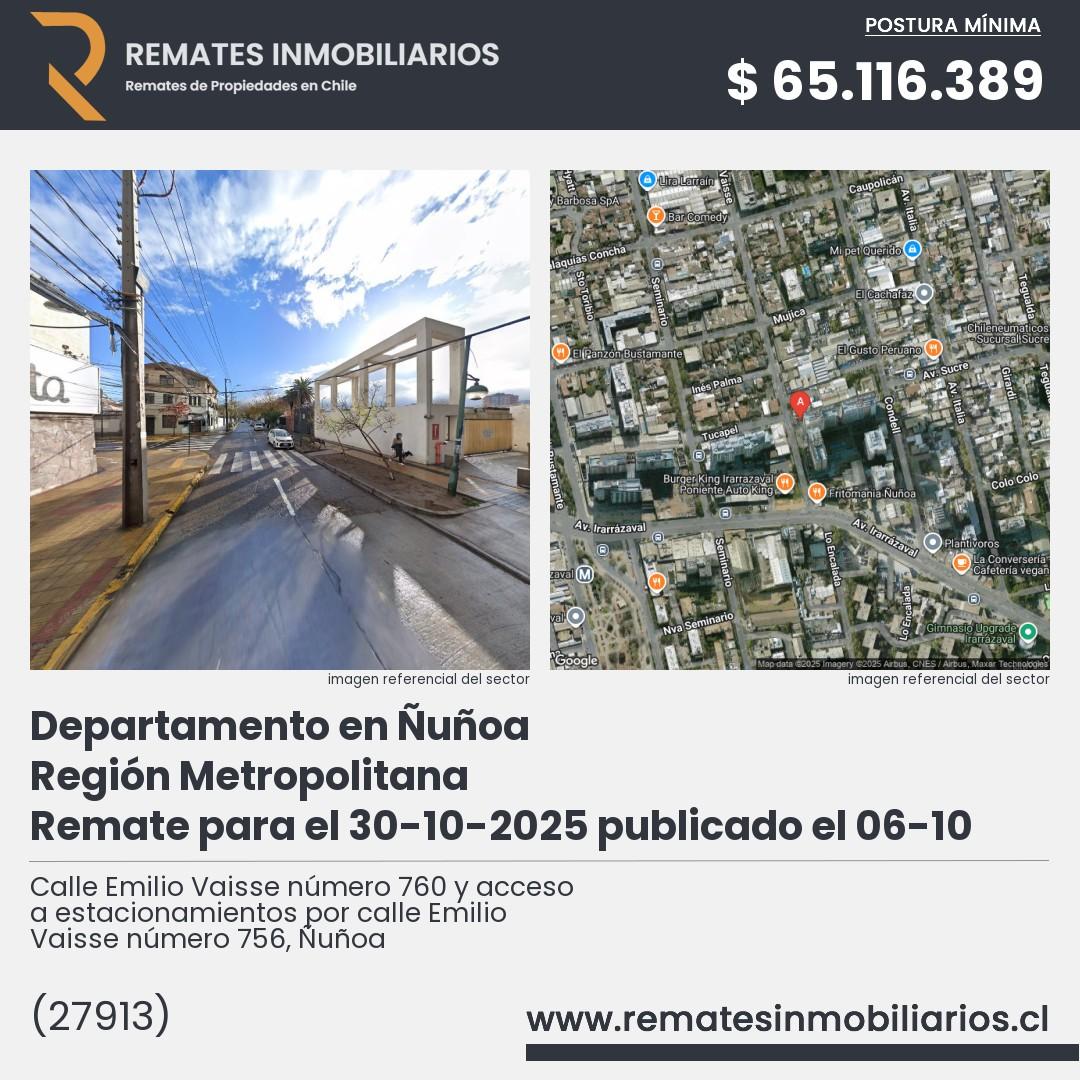 Imagen ficha Calle Emilio Vaisse número 760 y acceso a estacionamientos por calle Emilio Vaisse número 756, Ñuñoa