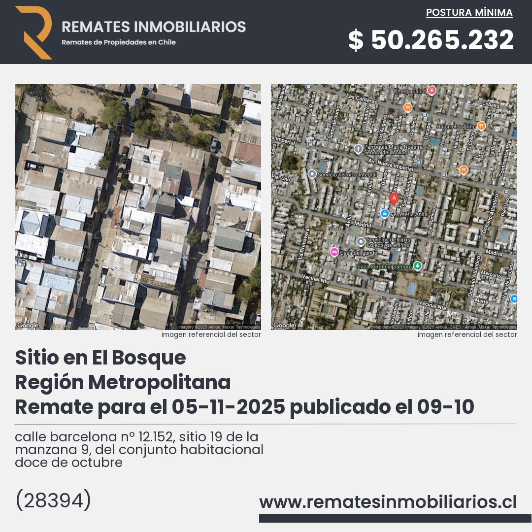 Imagen ficha calle barcelona nº 12.152, sitio 19 de la manzana 9, del conjunto habitacional doce de octubre
