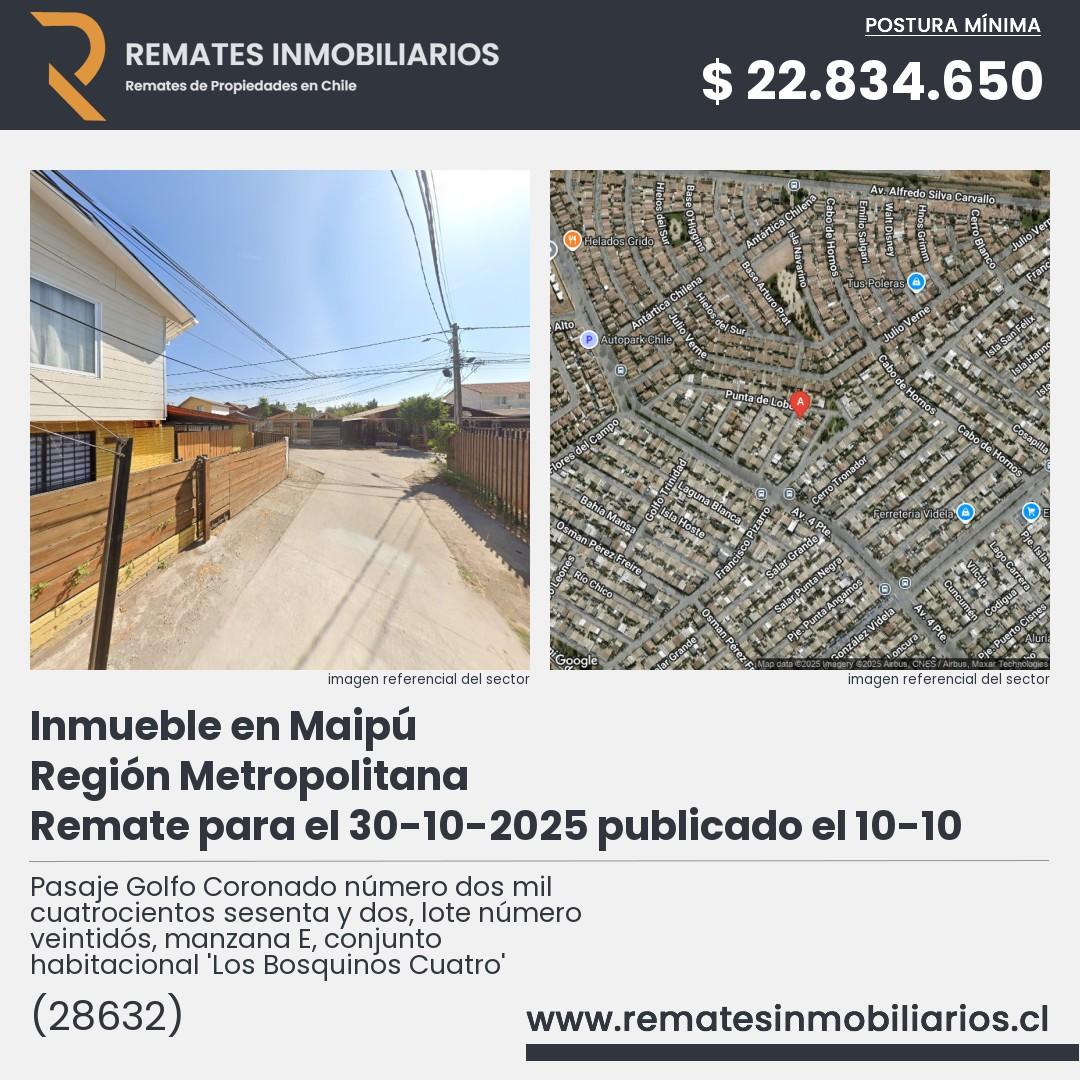 Imagen ficha Pasaje Golfo Coronado número dos mil cuatrocientos sesenta y dos, lote número veintidós, manzana E, conjunto habitacional 