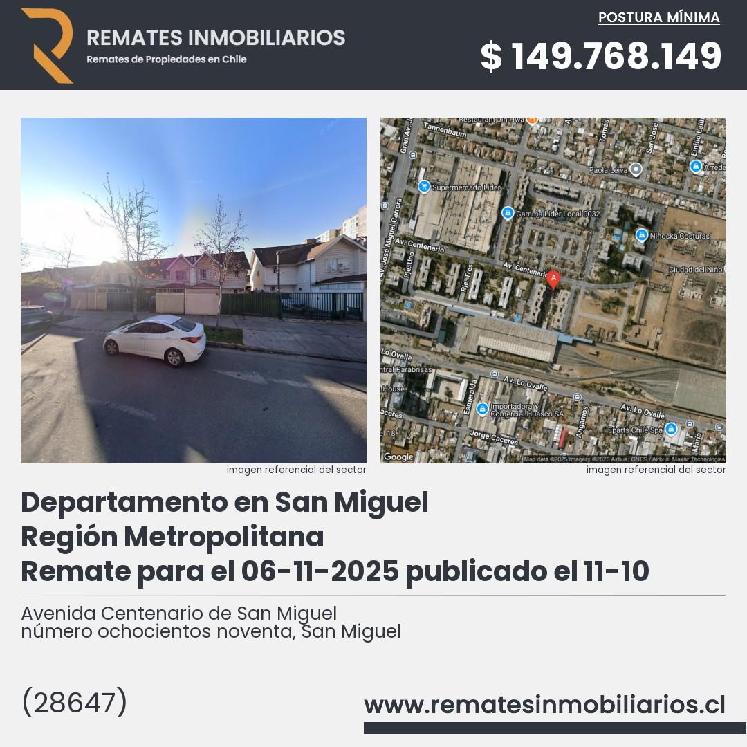 Imagen ficha Avenida Centenario de San Miguel número ochocientos noventa, San Miguel
