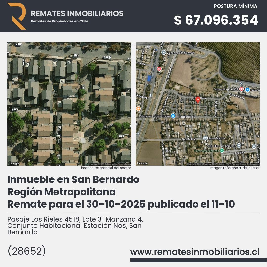 Imagen ficha Pasaje Los Rieles 4518, Lote 31 Manzana 4, Conjunto Habitacional Estación Nos, San Bernardo
