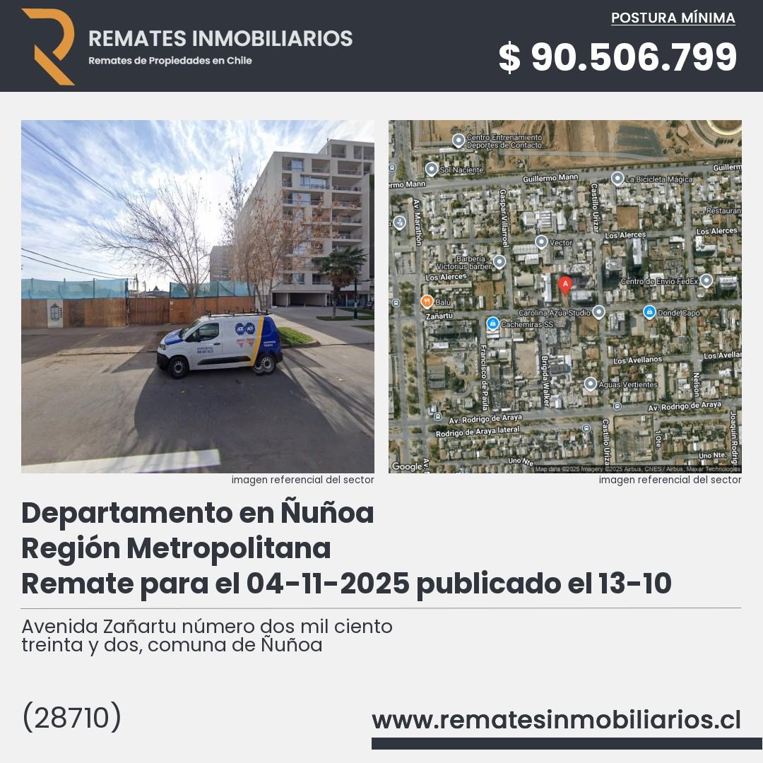 Imagen ficha Avenida Zañartu número dos mil ciento treinta y dos, comuna de Ñuñoa