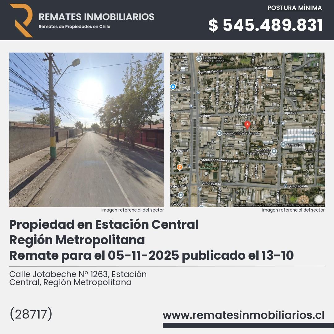 Imagen ficha Calle Jotabeche Nº 1263, Estación Central, Región Metropolitana