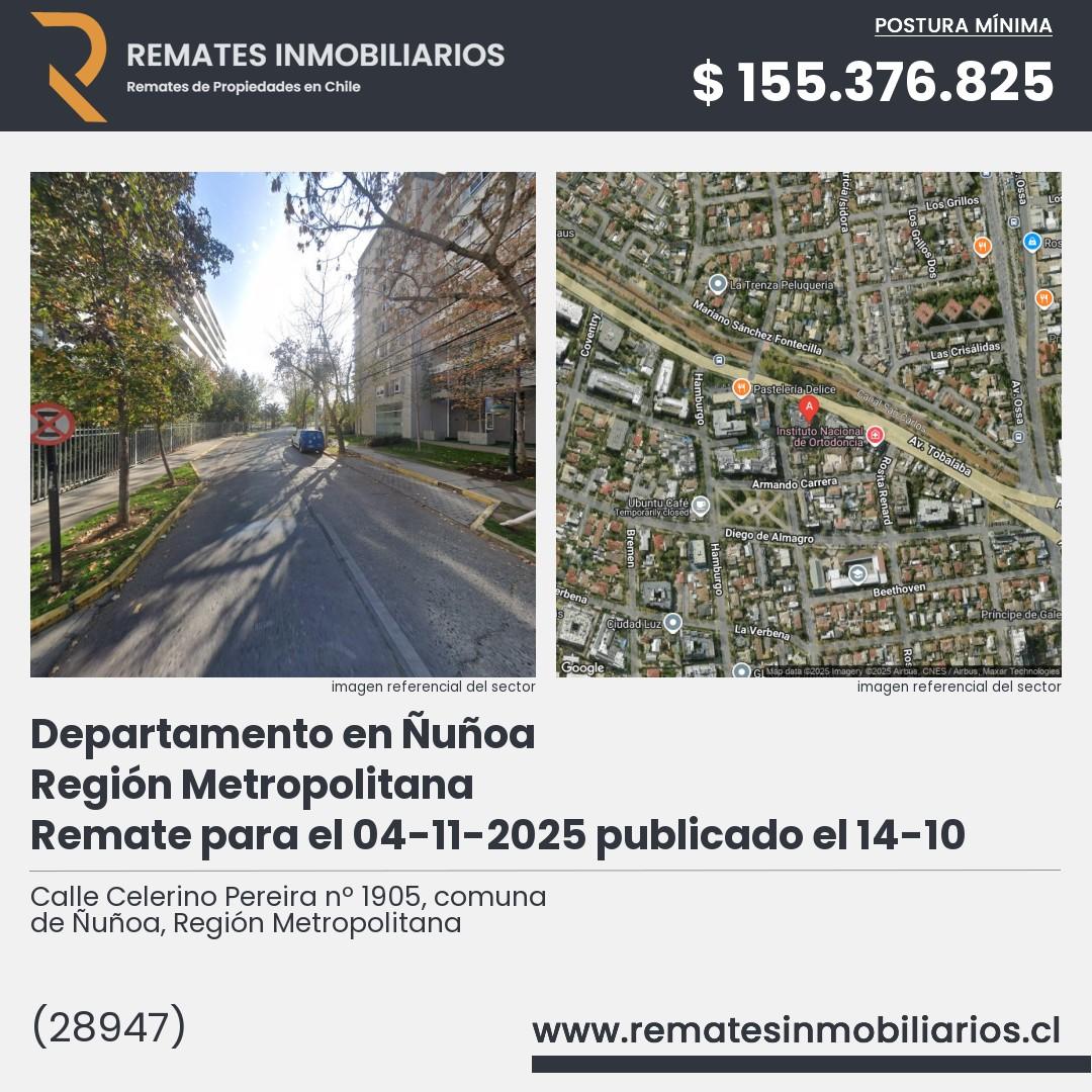 Imagen ficha Calle Celerino Pereira nº 1905, comuna de Ñuñoa, Región Metropolitana