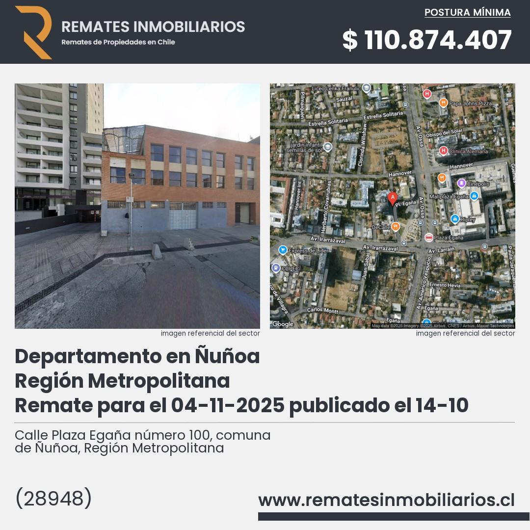 Imagen ficha Calle Plaza Egaña número 100, comuna de Ñuñoa, Región Metropolitana