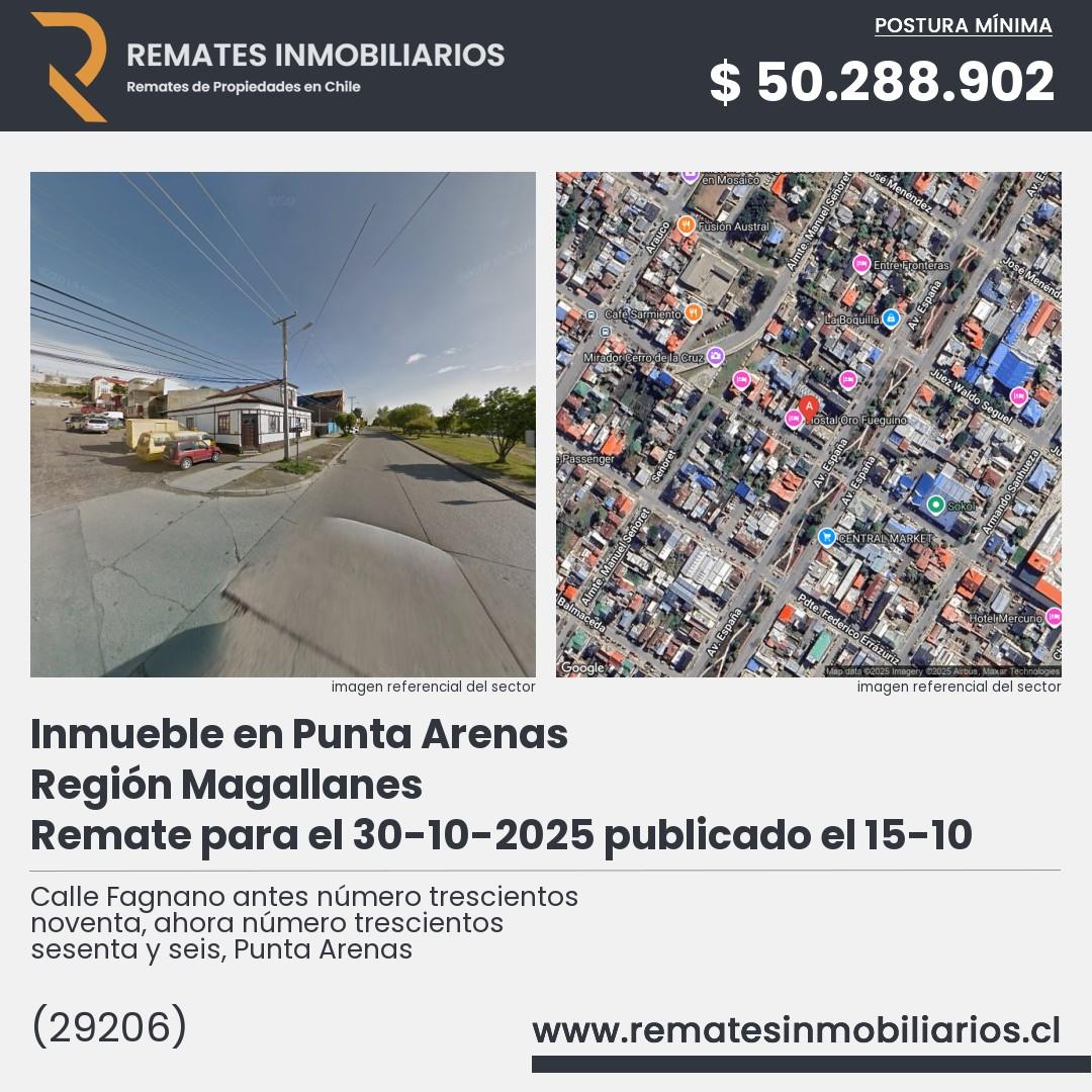 Imagen ficha Calle Fagnano antes número trescientos noventa, ahora número trescientos sesenta y seis, Punta Arenas