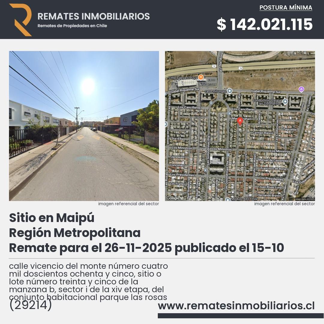 Imagen ficha calle vicencio del monte número cuatro mil doscientos ochenta y cinco, sitio o lote número treinta y cinco de la manzana b, sector i de la xiv etapa, del conjunto habitacional parque las rosas