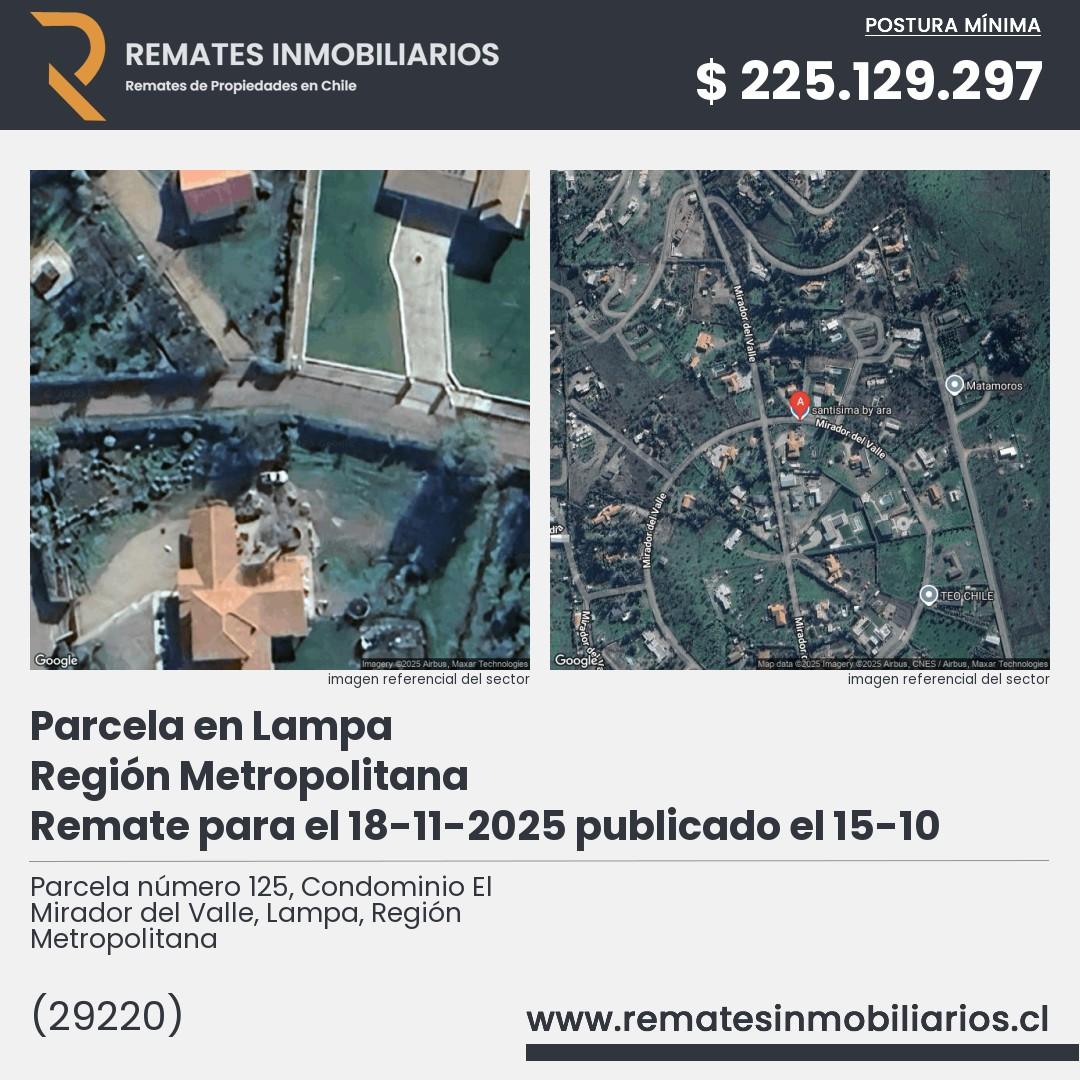 Imagen ficha Parcela número 125, Condominio El Mirador del Valle, Lampa, Región Metropolitana