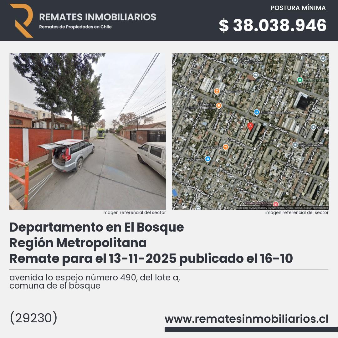 Imagen ficha avenida lo espejo número 490, del lote a, comuna de el bosque