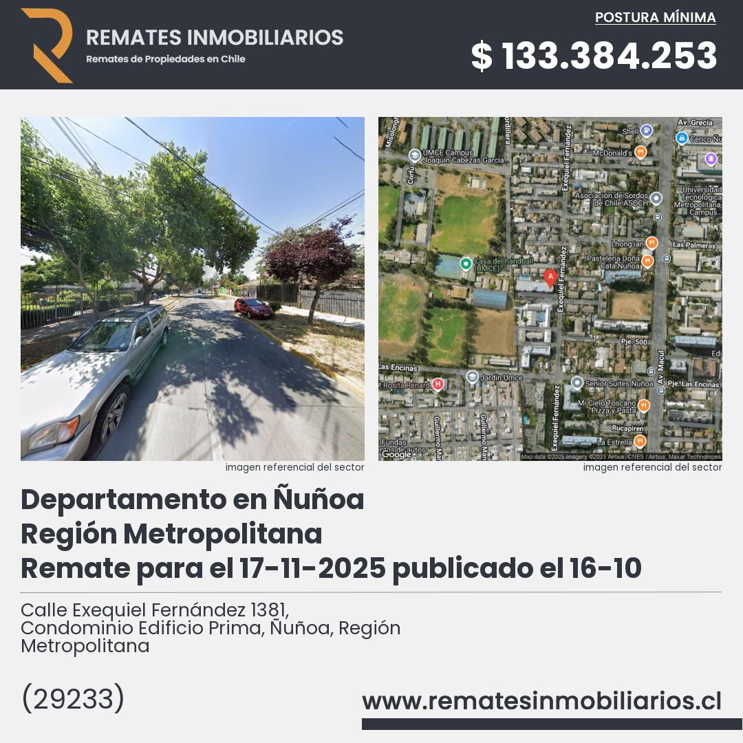 Imagen ficha Calle Exequiel Fernández 1381, Condominio Edificio Prima, Ñuñoa, Región Metropolitana